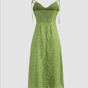 New Floral Slit Knotted Midi Dress